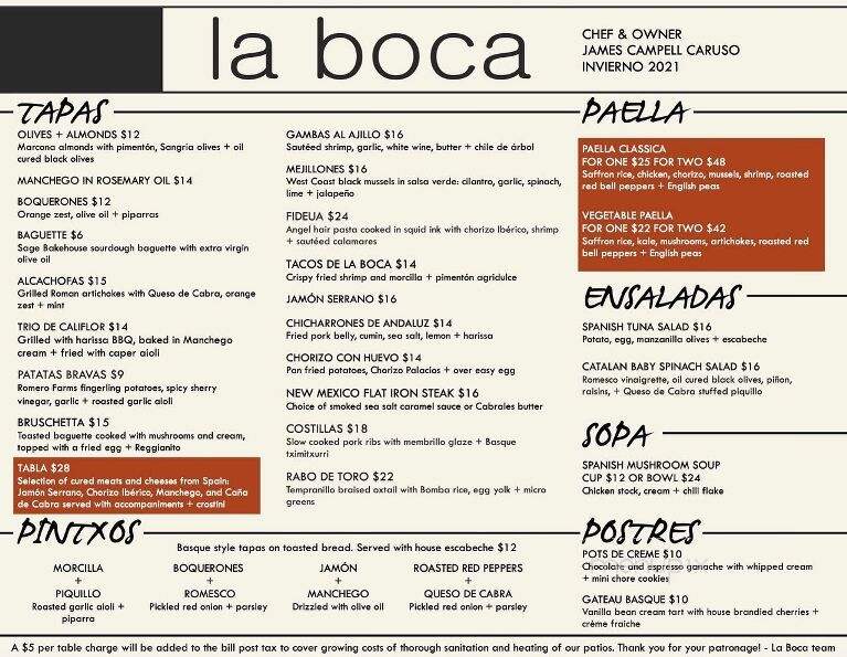 Taberna la Boca - Santa Fe, NM menu_pic