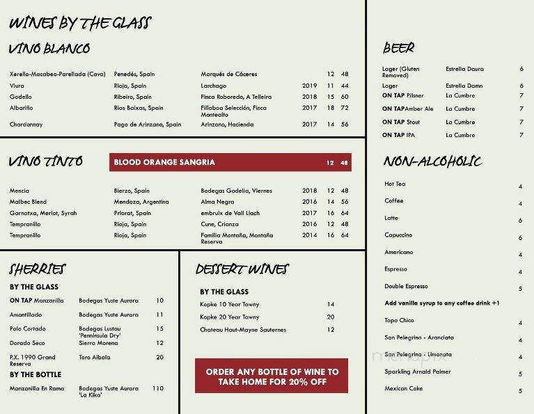 Taberna la Boca - Santa Fe, NM menu_pic