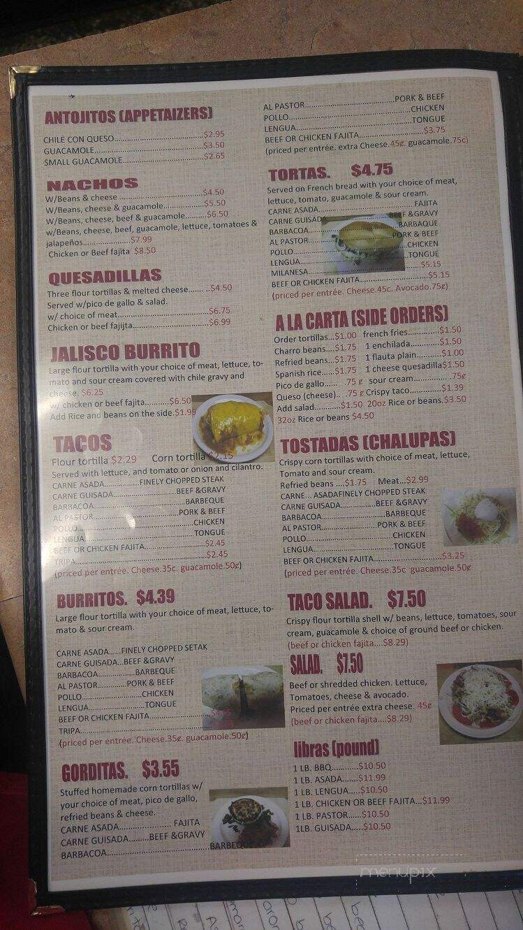 Aranda's Taqueria - Lubbock, TX menu_pic