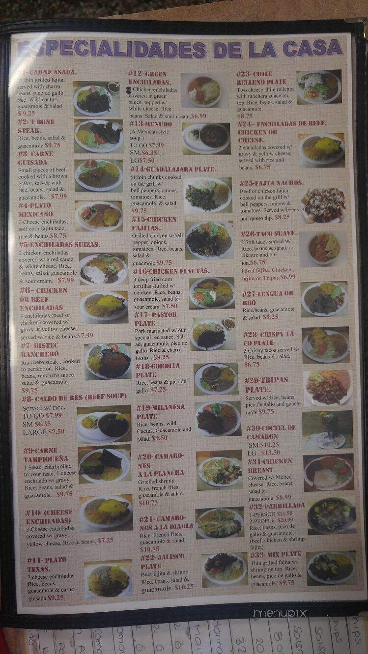 Aranda's Taqueria - Lubbock, TX menu_pic