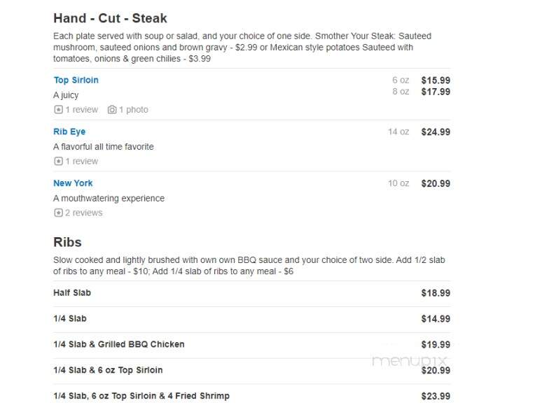 Pablo's Steaks and More - Benson, AZ menu_pic