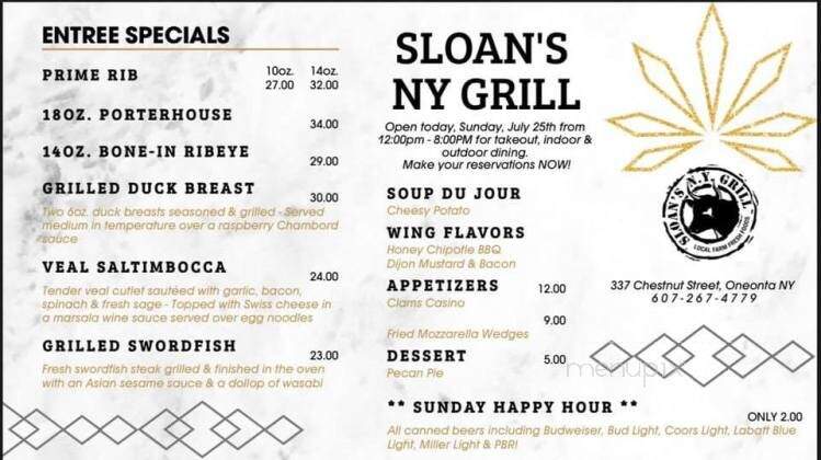 Sloan's New York Grill - Oneonta, NY