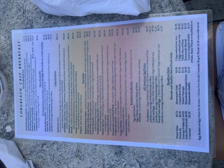 Longbeach Cafe - Longboat Key, FL menu_pic