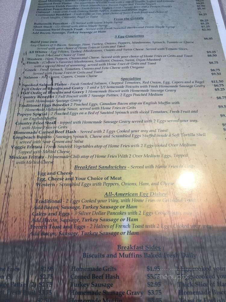 Longbeach Cafe - Longboat Key, FL menu_pic
