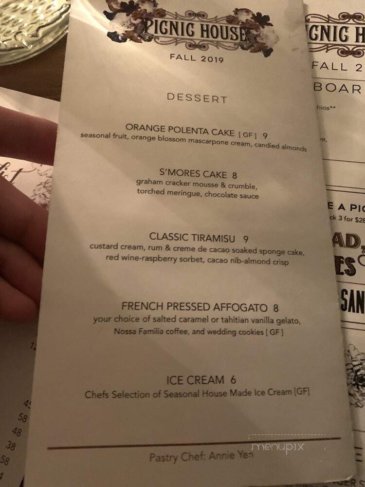 The Picnic House - Portland, OR menu_pic