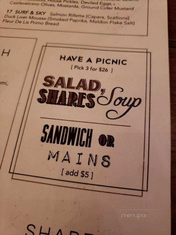 The Picnic House - Portland, OR menu_pic