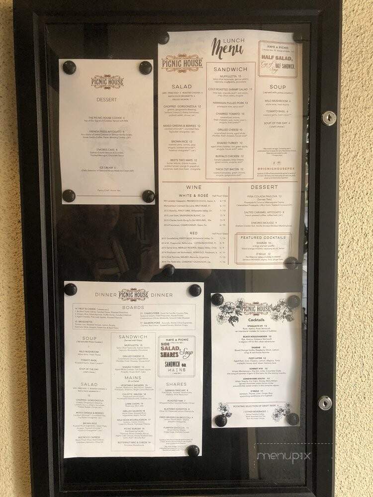 The Picnic House - Portland, OR menu_pic