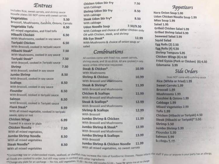 Oishii Japanese Restaurant - Morganton, NC menu_pic