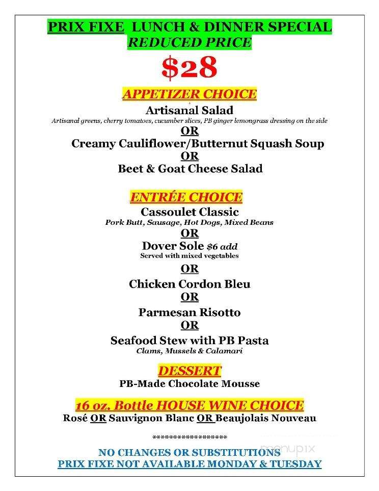 PB Boulangerie - Wellfleet, MA menu_pic
