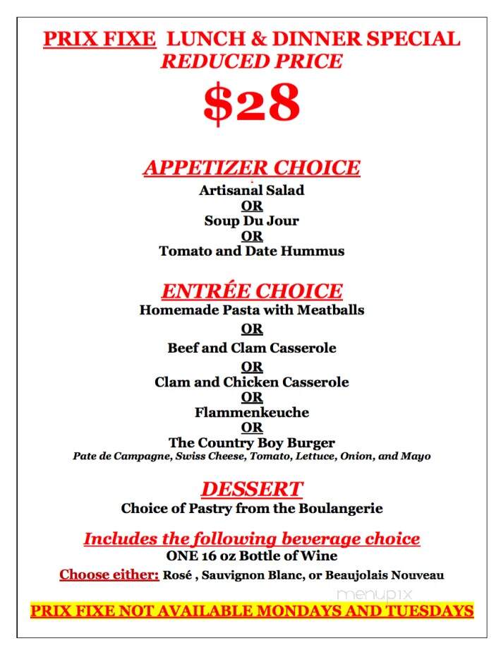 PB Boulangerie - Wellfleet, MA menu_pic