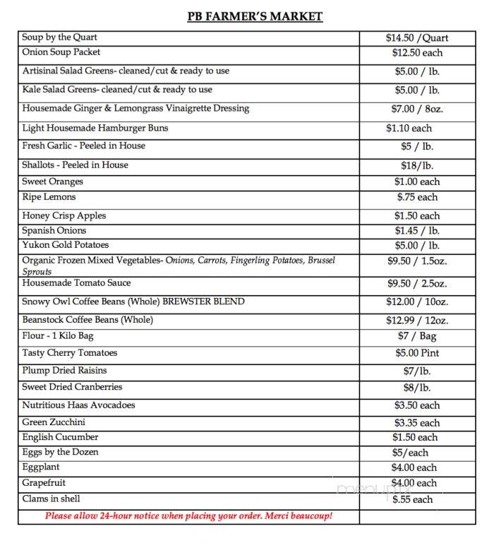 PB Boulangerie - Wellfleet, MA menu_pic