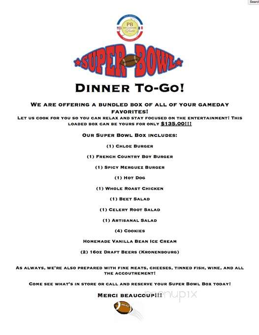 PB Boulangerie - Wellfleet, MA menu_pic