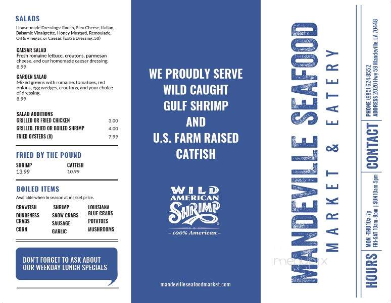 Mandeville Seafood - Mandeville, LA menu_pic