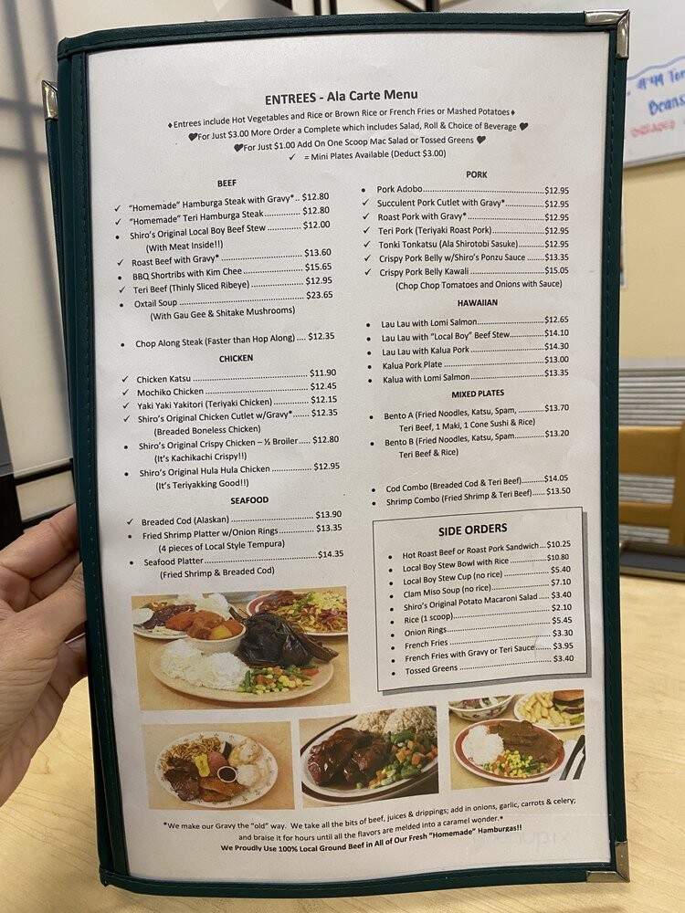 Shiro's Saimin Haven - Aiea, HI menu_pic