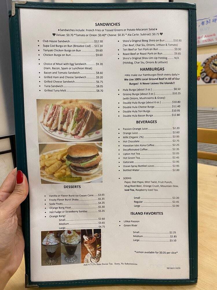 Shiro's Saimin Haven - Aiea, HI menu_pic