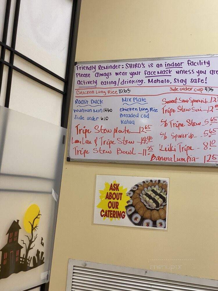Shiro's Saimin Haven - Aiea, HI menu_pic