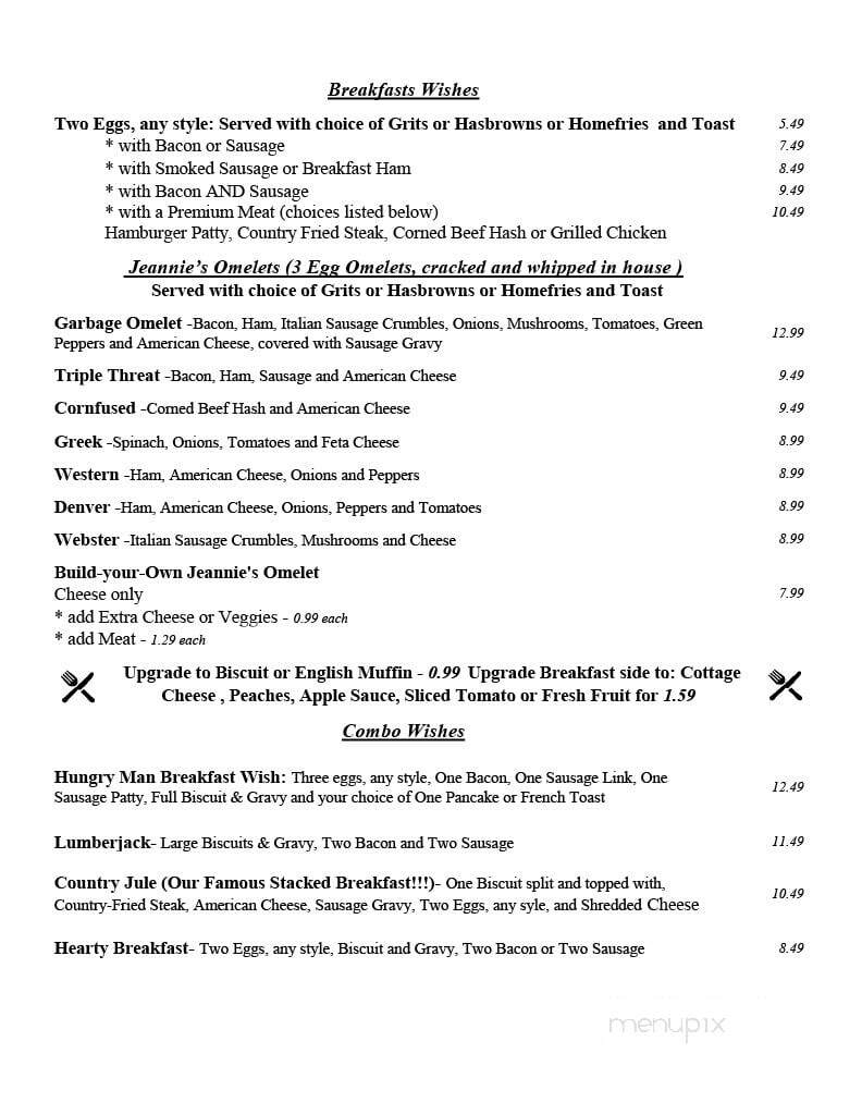 Jeannie's Place - Eustis, FL menu_pic