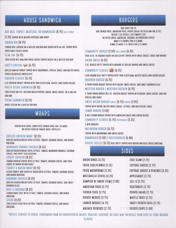 Community Restaurant - Zeeland, MI menu_pic