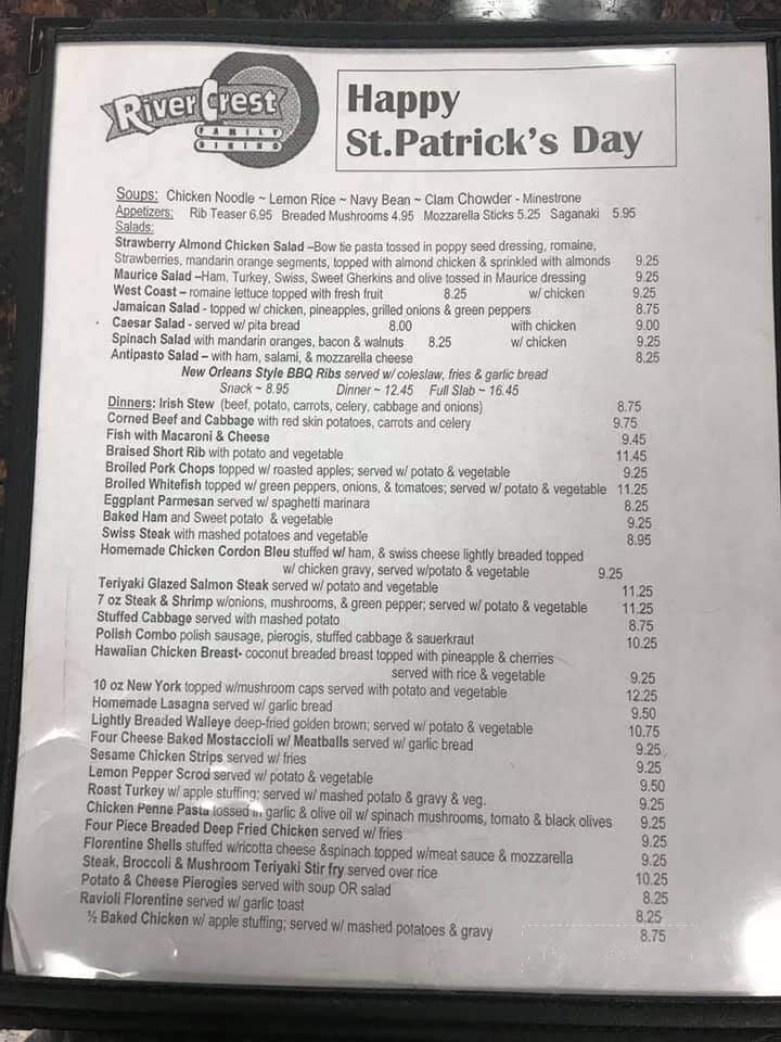 River Crest Family Dining - Clinton Township, MI menu_pic