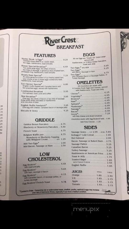 River Crest Family Dining - Clinton Township, MI menu_pic