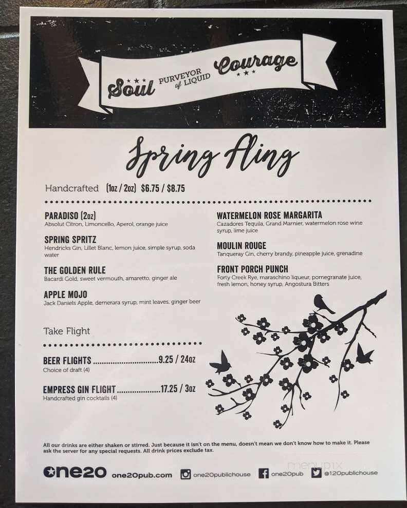 one20 Pub & Grill - Delta, BC menu_pic