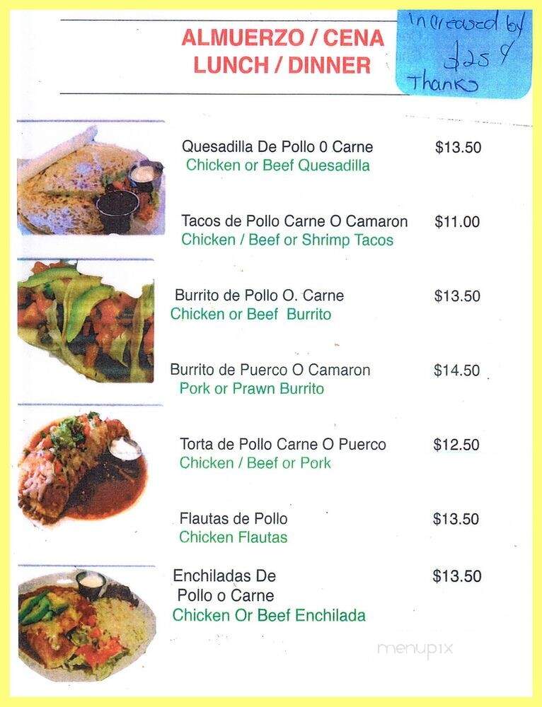Vallarta's Mexican Restaurant - Vancouver, BC menu_pic