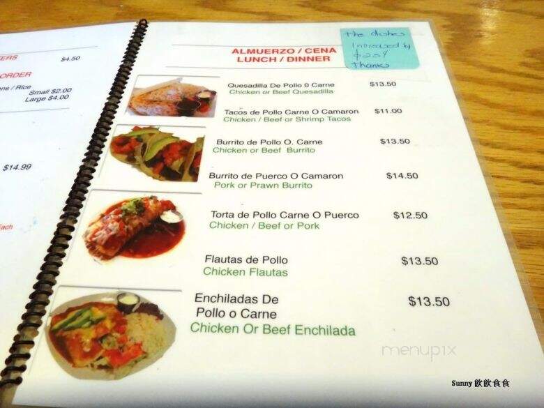 Vallarta's Mexican Restaurant - Vancouver, BC menu_pic