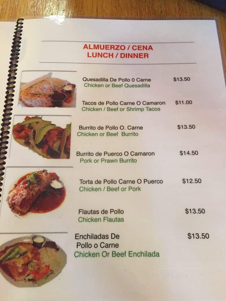 Vallarta's Mexican Restaurant - Vancouver, BC menu_pic