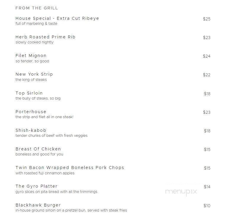 Blackhawk Steak Pit - Oregon, IL menu_pic