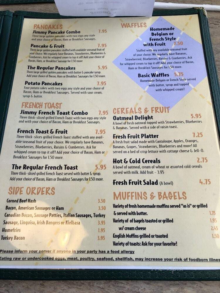 Jimmy's Broad Street Diner - Weymouth, MA menu_pic