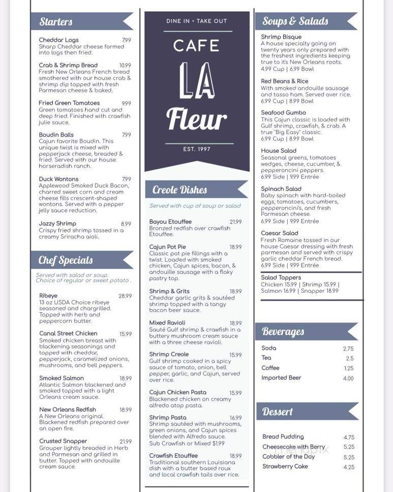 Cafe La Fleur - Laurel, MS menu_pic