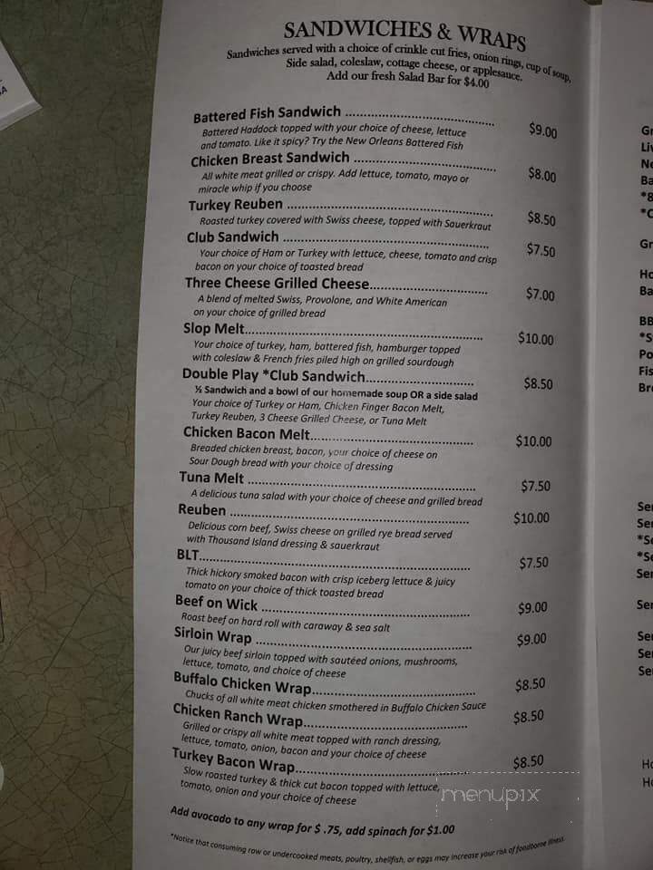 Richard's Restaurant - Youngsville, PA menu_pic