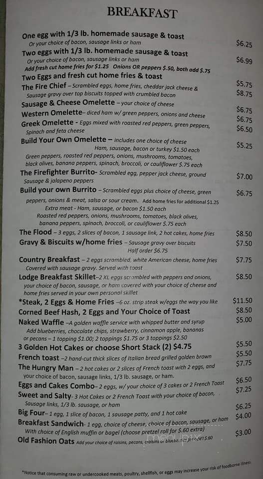 Richard's Restaurant - Youngsville, PA menu_pic