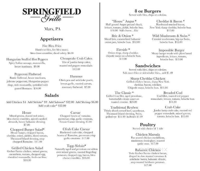 Springfield Grille - Mars, PA
