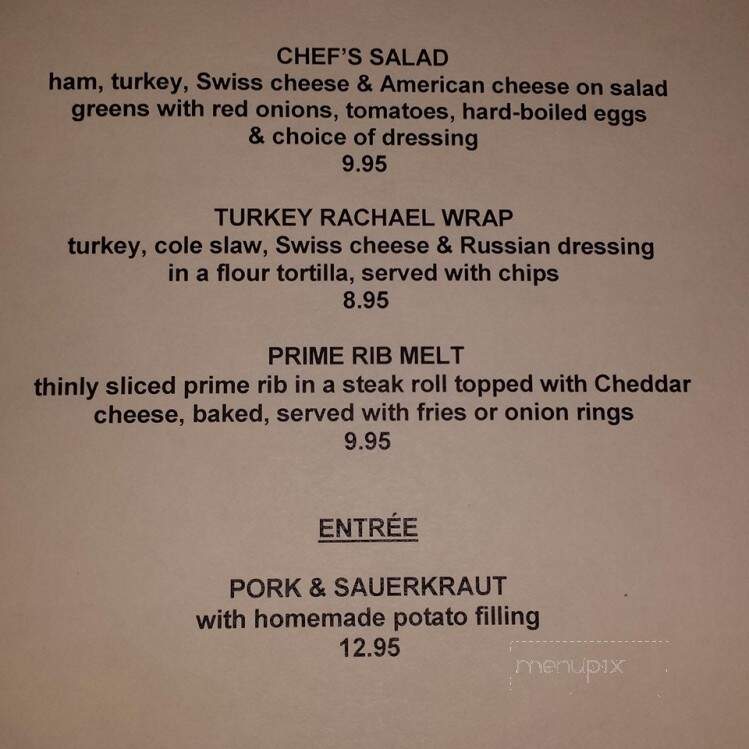 Yellow House Hotel - Douglassville, PA menu_pic