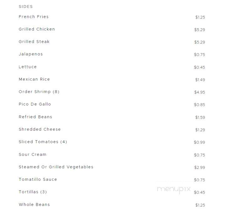 Don Pancho Mexican Restaurant - Jackson, TN menu_pic