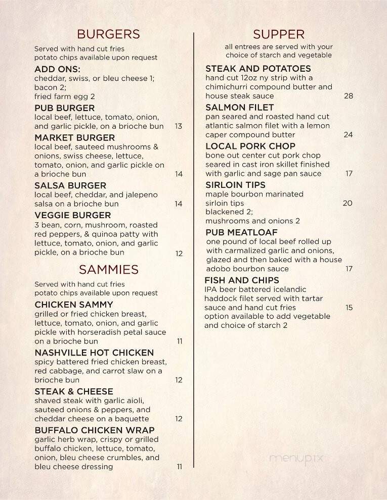 The Pub Outback - East Burke, VT menu_pic