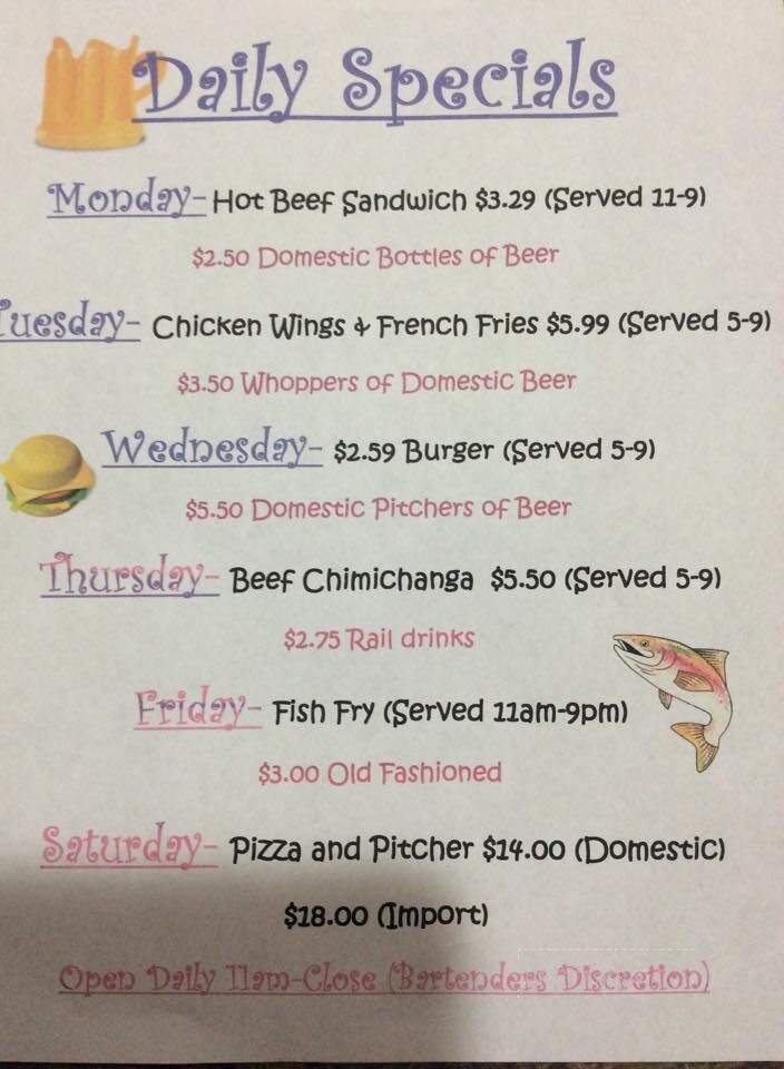 Treu's Tic Toc Club - Wausau, WI menu_pic
