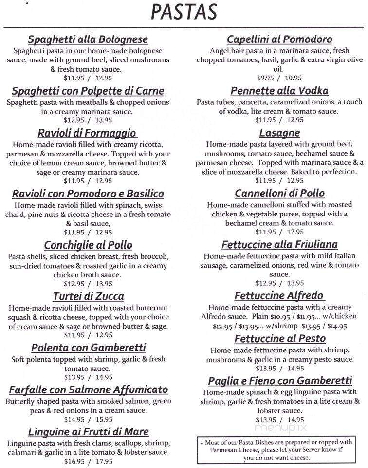 Mangia Bene Restaurant - Martinez, CA menu_pic