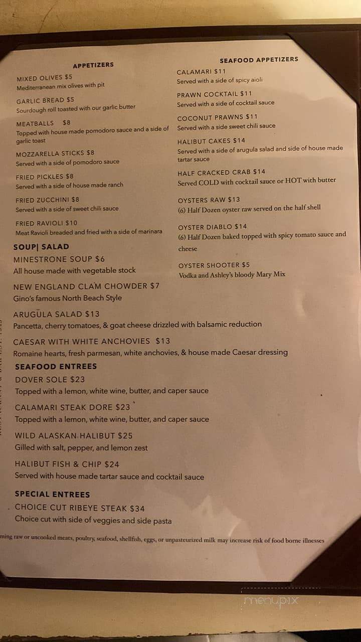 Mike & Tony's Restaurant - Mount Shasta, CA menu_pic