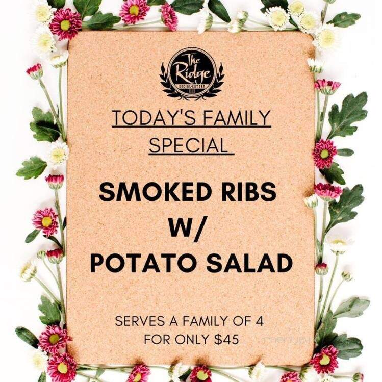 The Ridge Social Eatery - Roseville, ON menu_pic