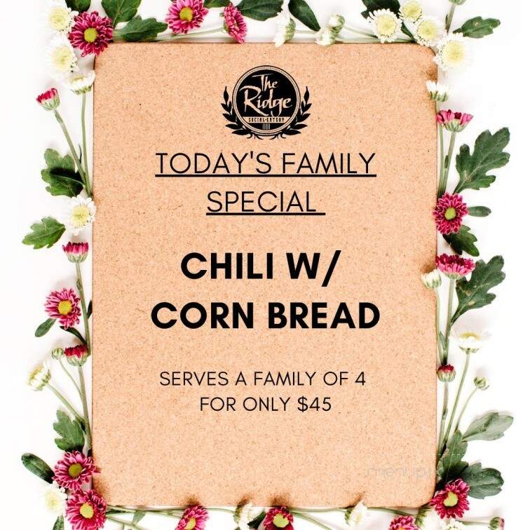 The Ridge Social Eatery - Roseville, ON menu_pic