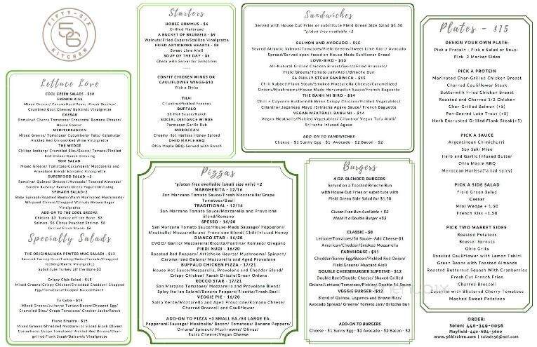 56 Kitchen - Solon, OH menu_pic