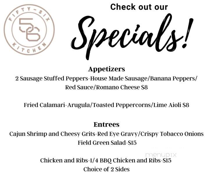 56 Kitchen - Solon, OH menu_pic