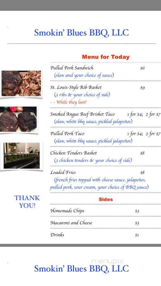 Smokin' Blues BBQ - Greenville, SC menu_pic