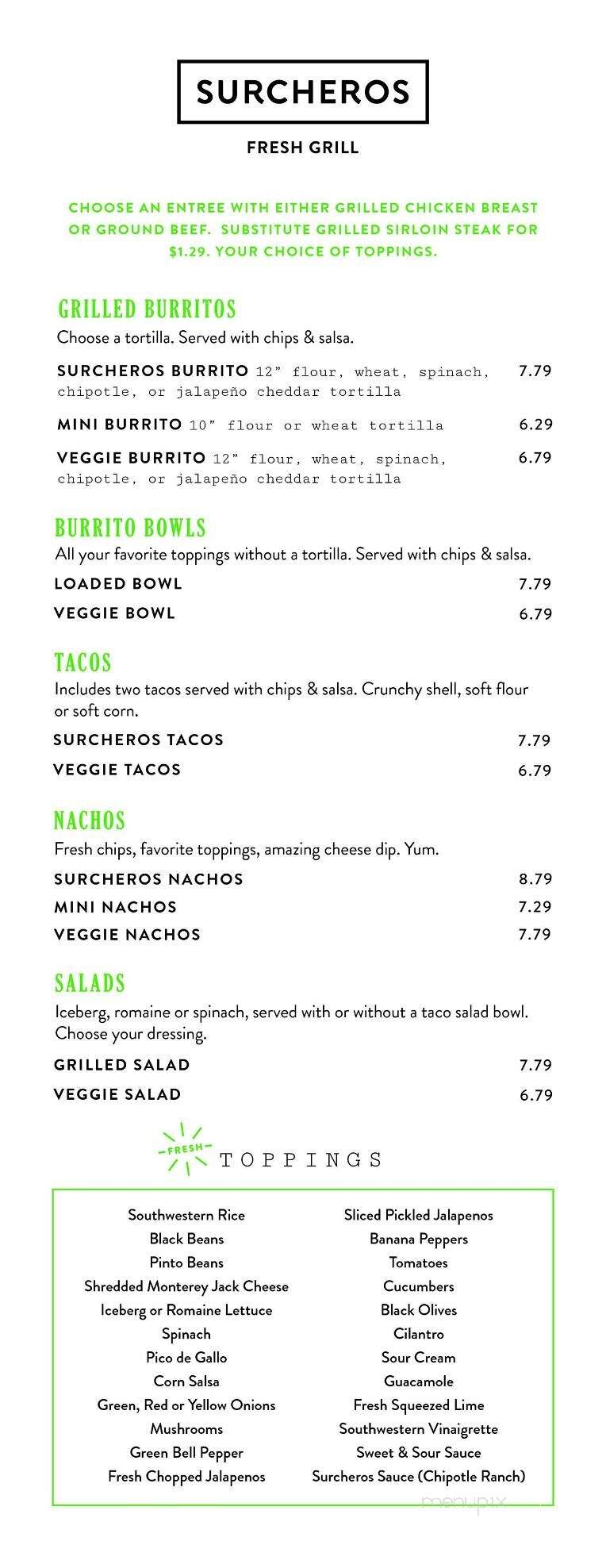 Surcheros Fresh Grill - Moultrie, GA menu_pic