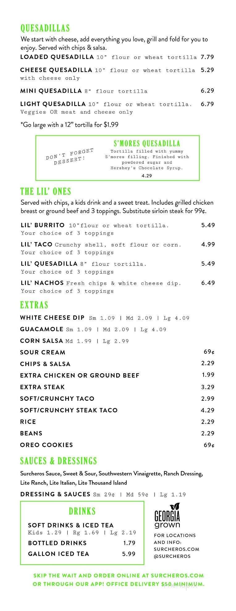 Surcheros Fresh Grill - Moultrie, GA menu_pic