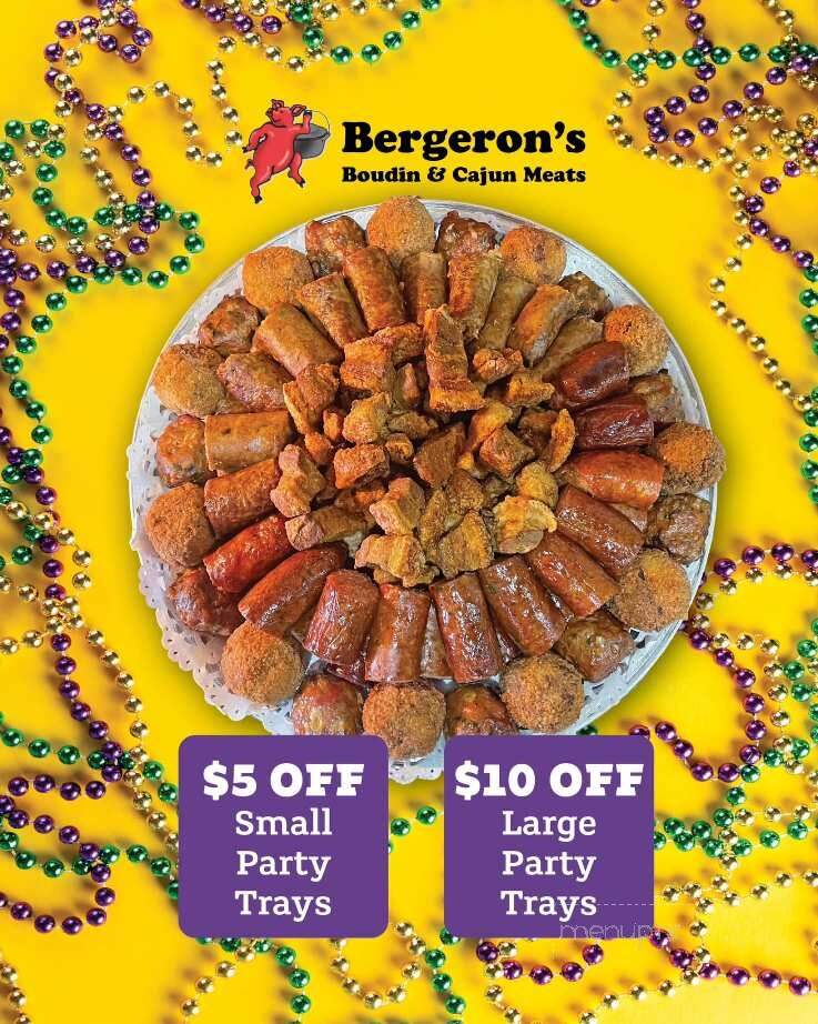 Bergeron's Boudin & Cajun Meats - Gonzales, LA menu_pic