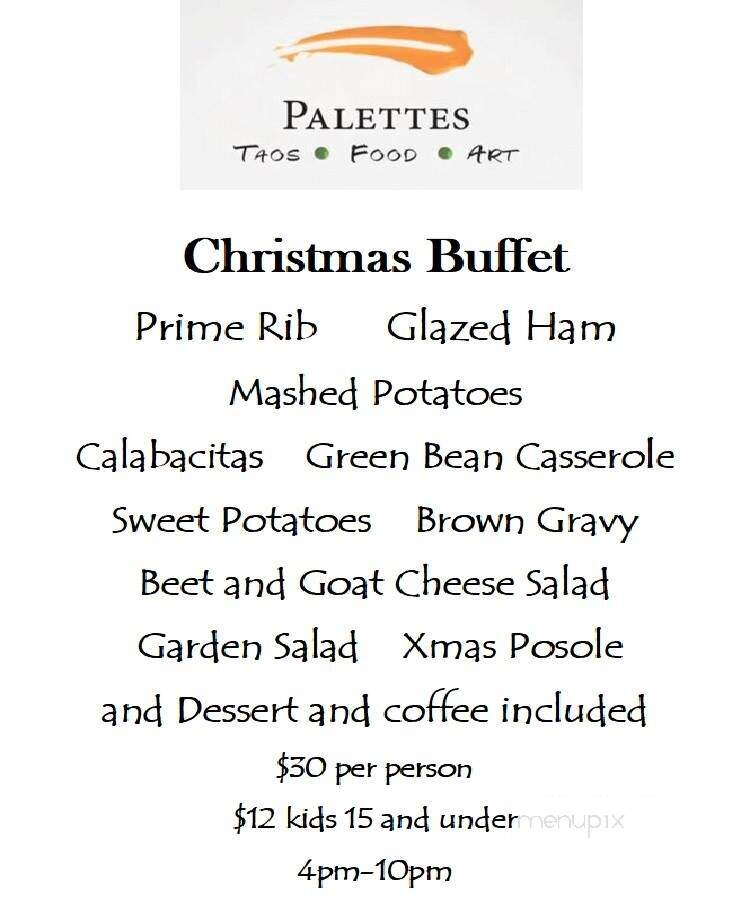 Palettes - Taos, NM menu_pic