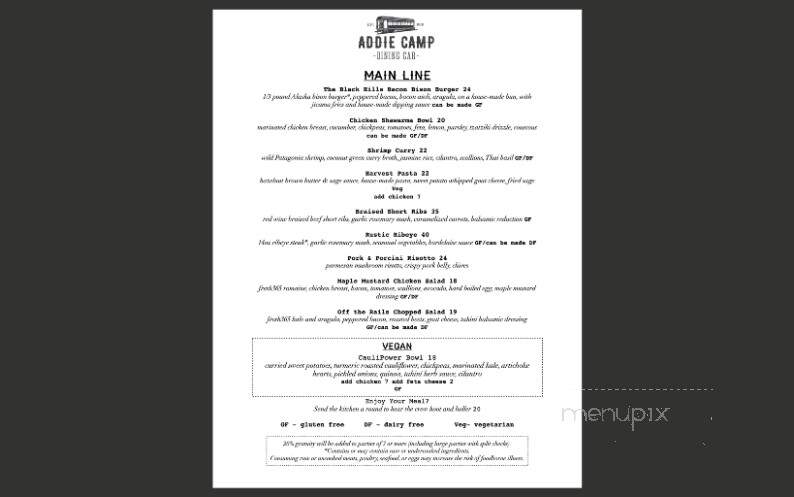 Addie Camp Dining Car - Soldotna, AK menu_pic